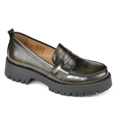 ШКІРЯНІ ЛОФЕРИ NESSI 21077/KHAKI FL