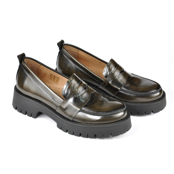 Лофери ШКІРЯНІ ЛОФЕРИ NESSI 21077/KHAKI FL