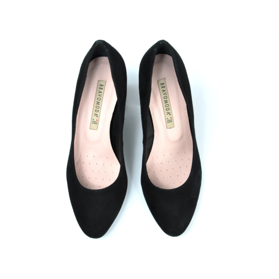 Туфлі човники BRAVO MODA 1586/Czarny zamsz