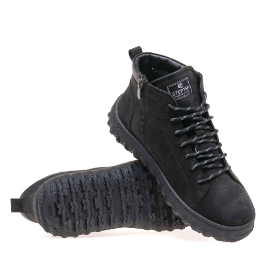 Черевики комфорт STEPTER 8376-OW/BLACK/NUBUK