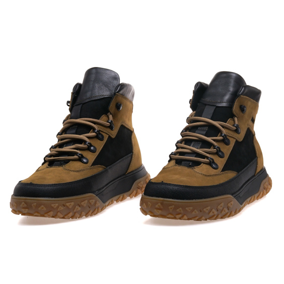 Черевики комфорт IKOS 358-88S-OW/BLACK+BEIGE NUBUK
