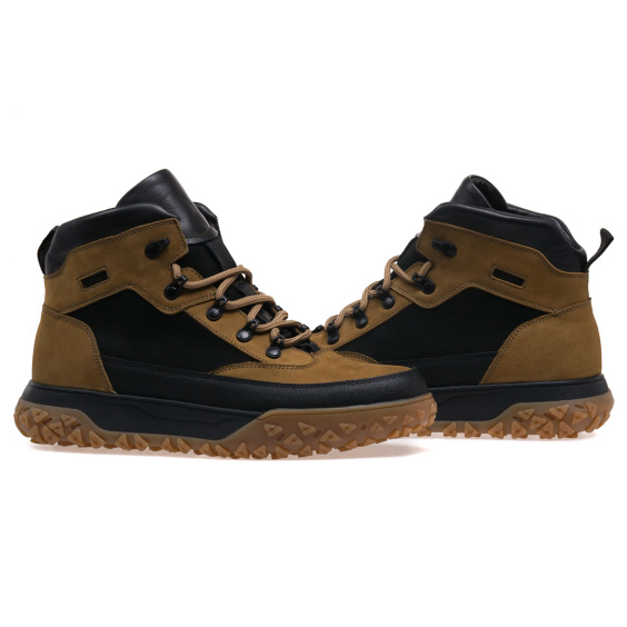 Черевики комфорт IKOS 358-88S-OW/BLACK+BEIGE NUBUK