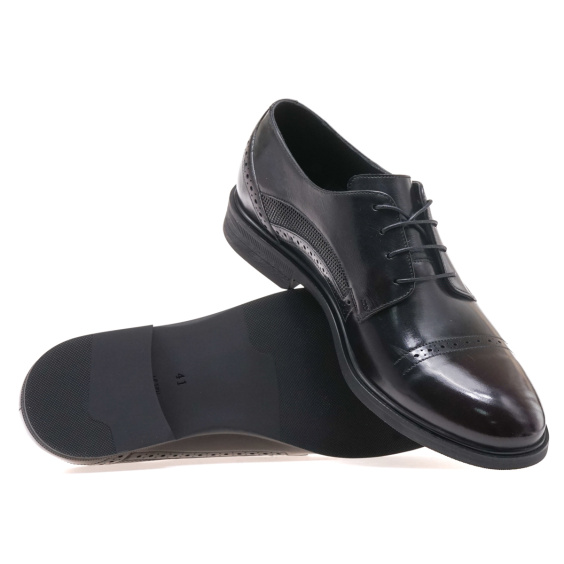 Туфлі комфорт IKOS 473-9/BLACK+RED LEATHER