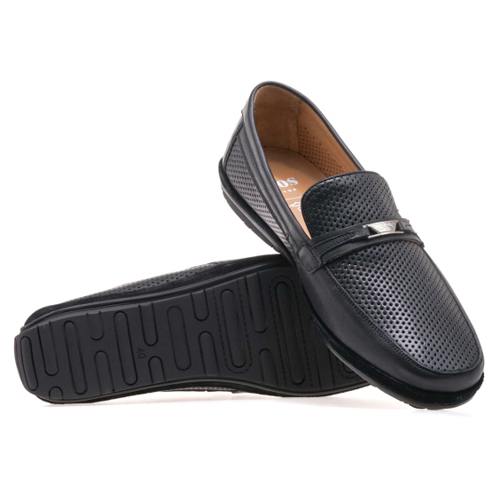 Мокасини IKOS 558-1/BLACK LEATHER