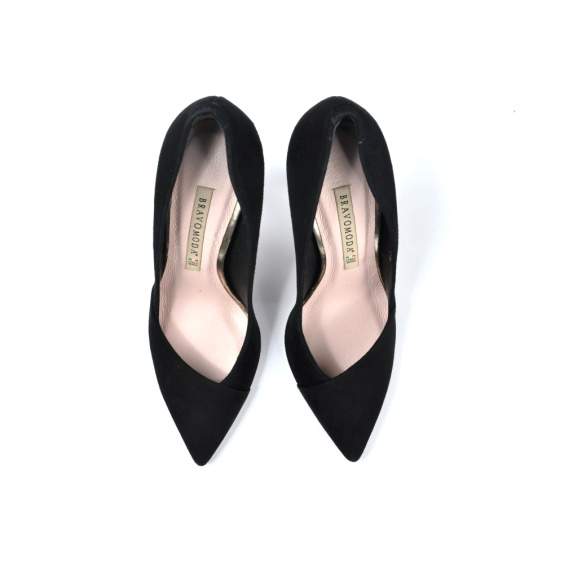 Туфлі човники Bravo Moda 1305/Czarny zamsz