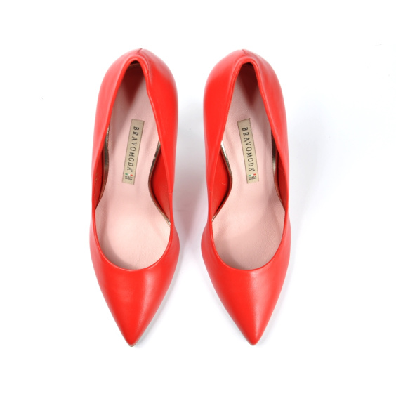 Туфлі човники BRAVO MODA 1626/CZERWONY SKORA+BROKAT