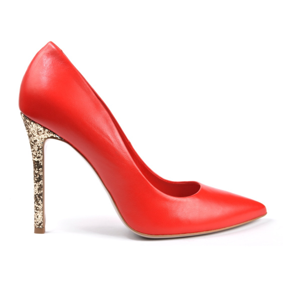 Туфлі човники BRAVO MODA 1626/CZERWONY SKORA+BROKAT