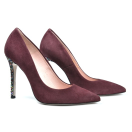 BRAVO MODA 1626/SLIWKA ZAMSZ+BROKAT BRAVO MODA 1626/SLIWKA ZAMSZ+BROKAT