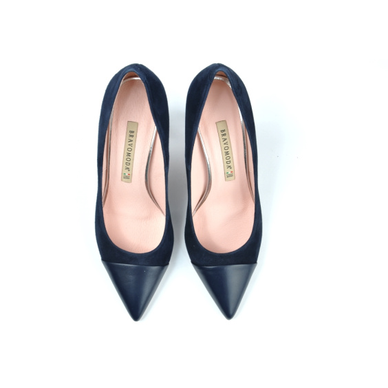Туфлі Bravo Moda 1788/BLUE ZAMSZ+GRANAT