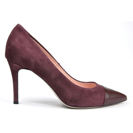 Туфлі Bravo Moda1782/SLIWKA ZAMSZ+SKORA