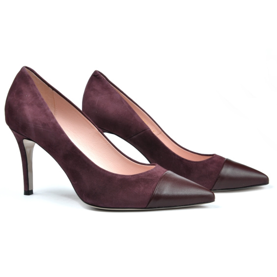 Туфлі Bravo Moda1782/SLIWKA ZAMSZ+SKORA