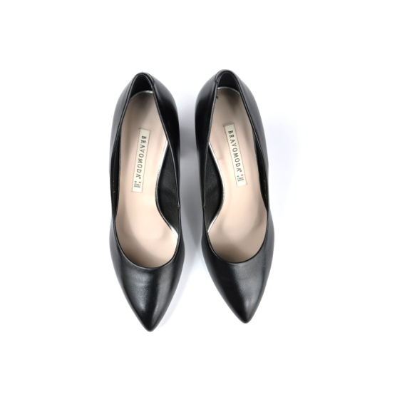 Туфлі човники BRAVO MODA 1479/CZARNY SKORA+CARBON