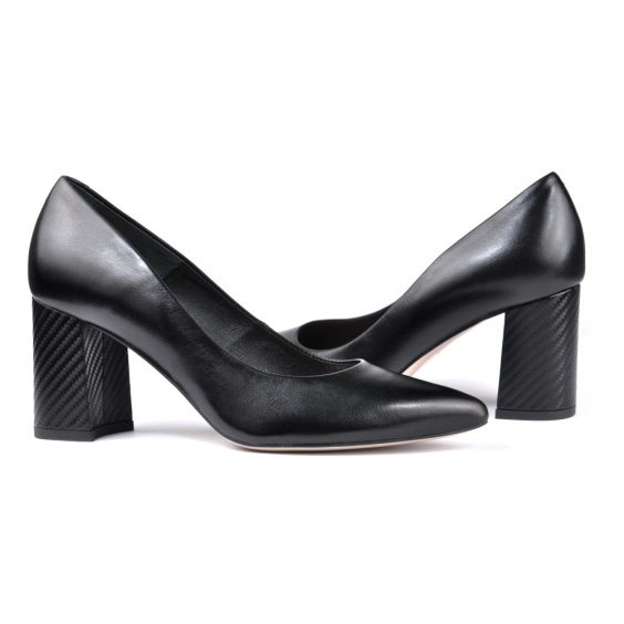Туфлі човники BRAVO MODA 1479/CZARNY SKORA+CARBON